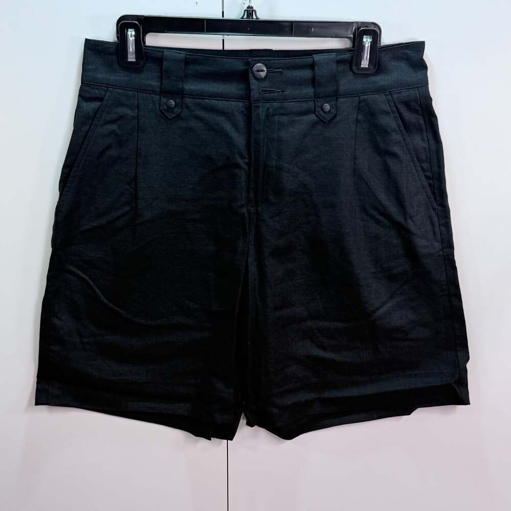 Cabi Black Linen Blend Tailored Shorts Size 4